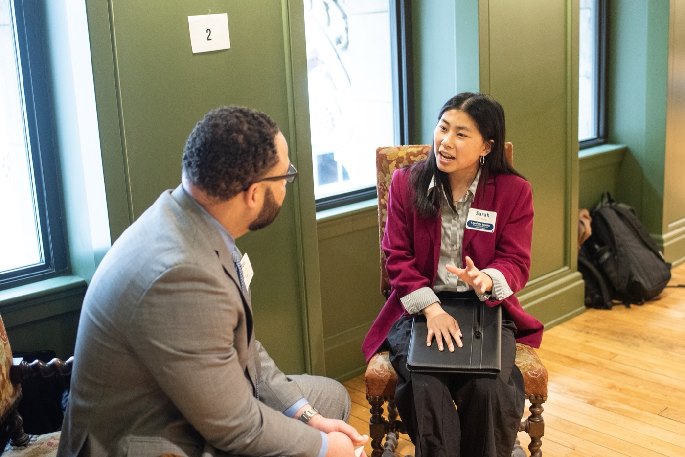 Sarah at a Level Up networking event